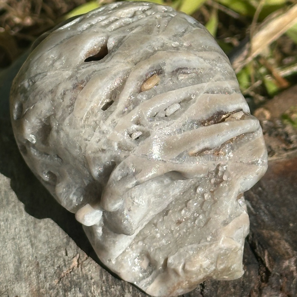 Sphalerite Druzy Skull - Picture 3 of 11